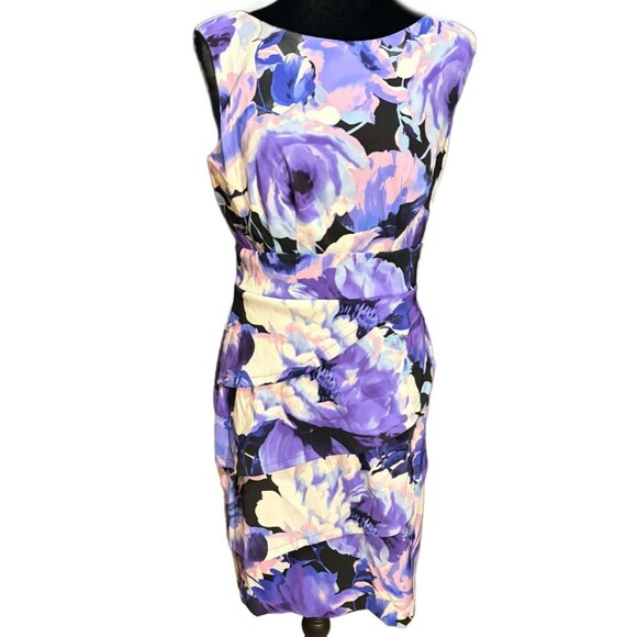 connected apparel Dresses & Skirts - Connected Apparel Purple Floral Bandage-Style Dress
